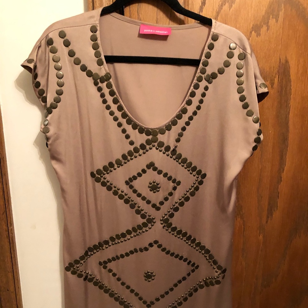 Silk embellished tunic
